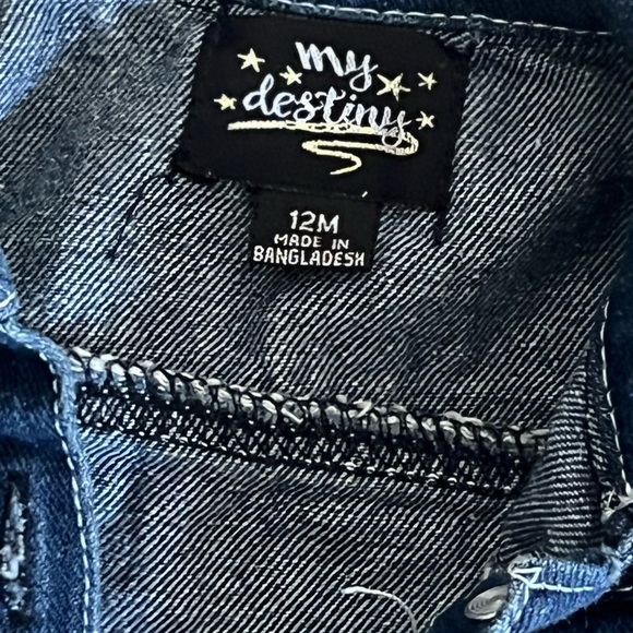Kids Dark Blue Denim Jacket - Picture 2 of 3